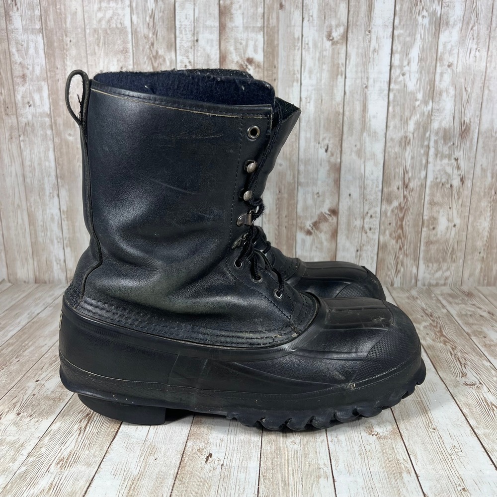 LaCrosse Iceman Black Leather Winter Duck Boots Waterproof Snow Work Boots 7